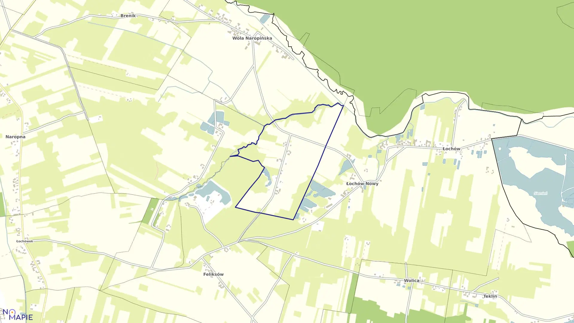 Mapa obrębu BUDKI ŁOCHOWSKIE w gminie Żelechlinek