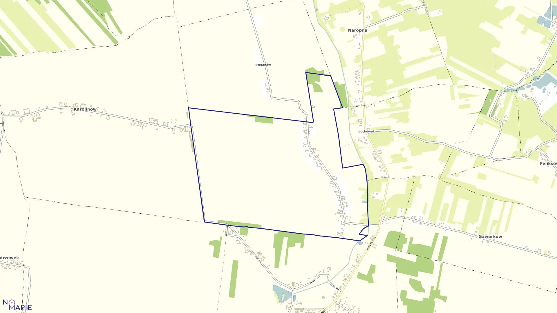 Mapa obrębu CZECHOWICE w gminie Żelechlinek