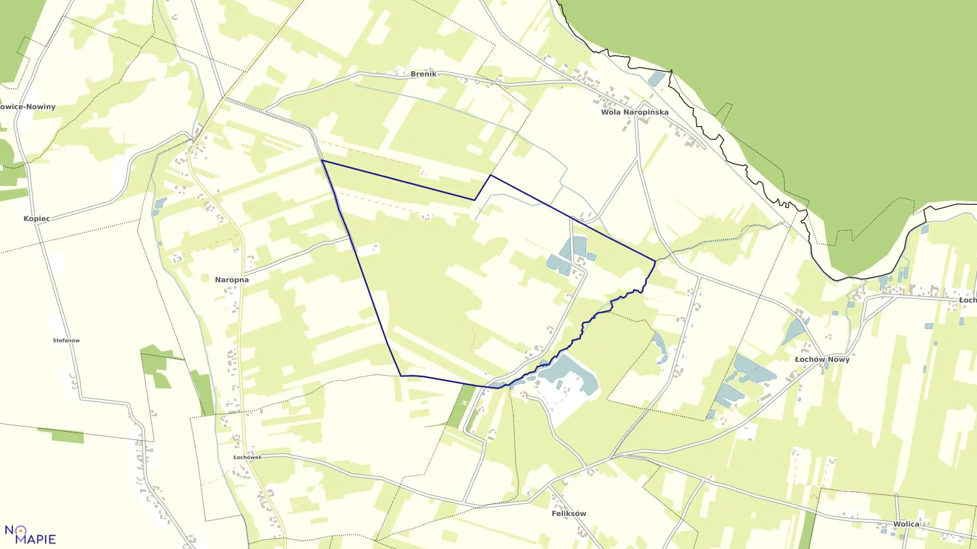 Mapa obrębu JANÓW w gminie Żelechlinek