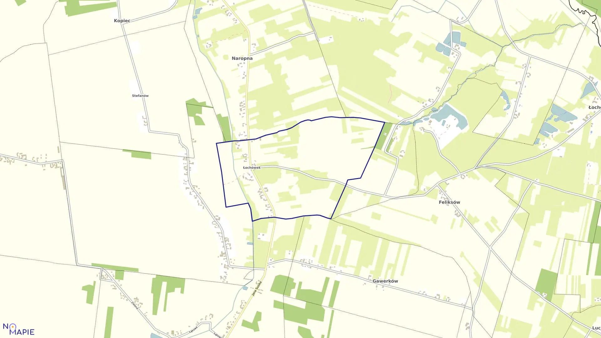 Mapa obrębu ŁOCHÓWEK w gminie Żelechlinek